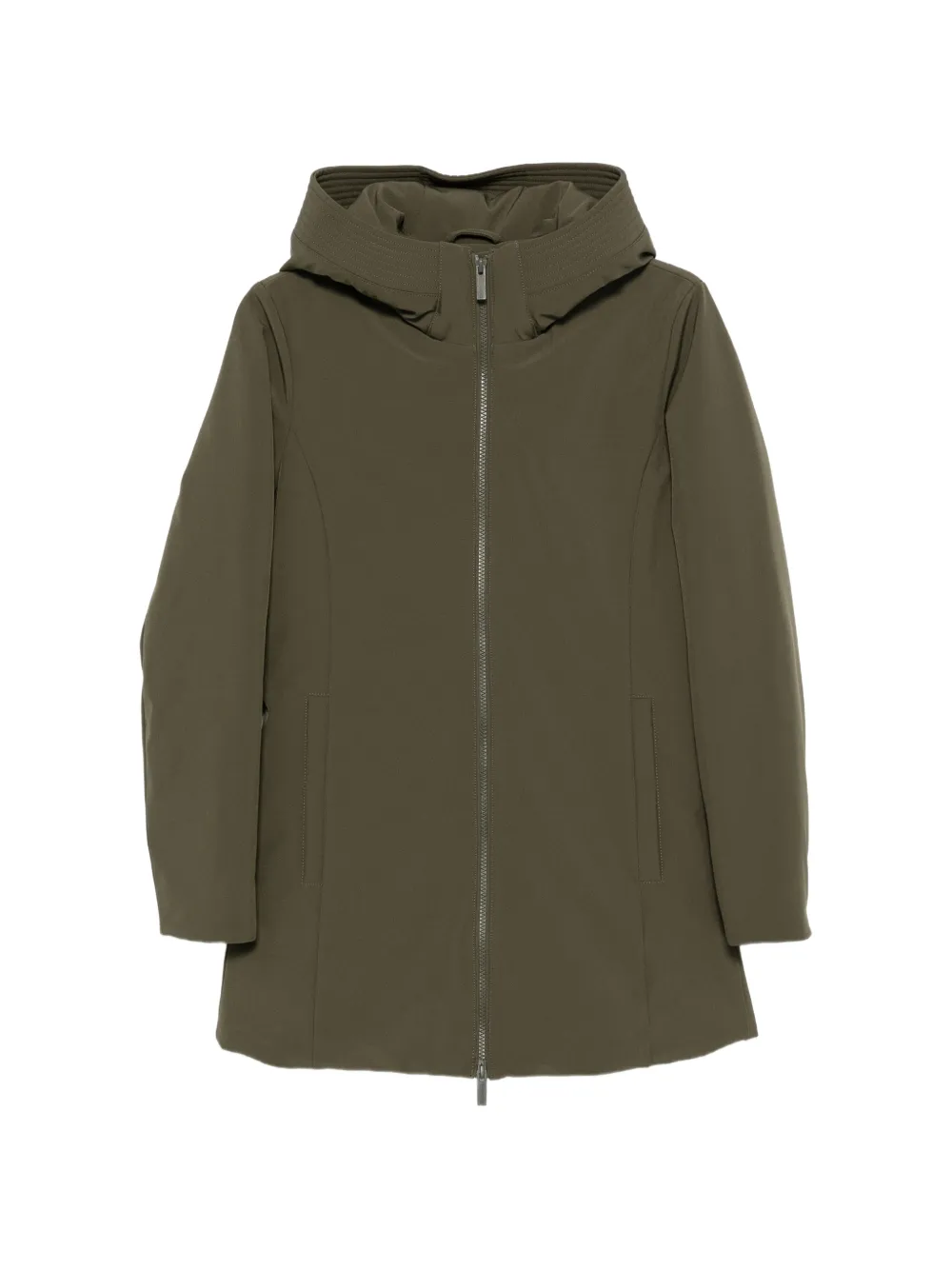 Woolrich hooded zip-up coat - Verde