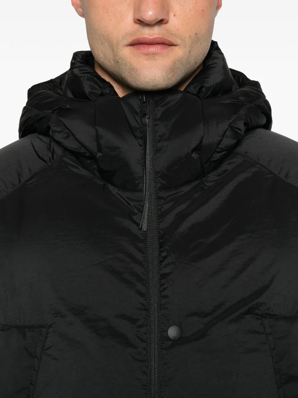 Y-3 Gewatteerd jack met capuchon Zwart
