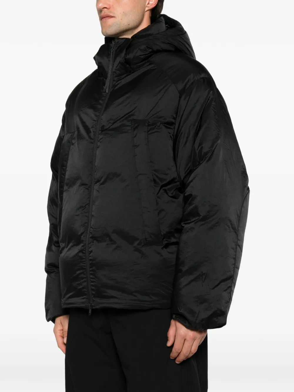 Y-3 Gewatteerd jack met capuchon Zwart