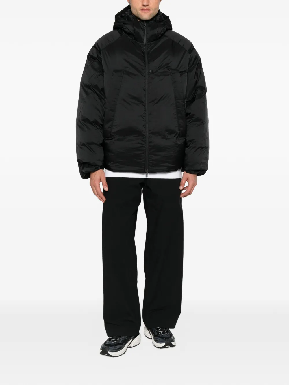 Y-3 Gewatteerd jack met capuchon Zwart
