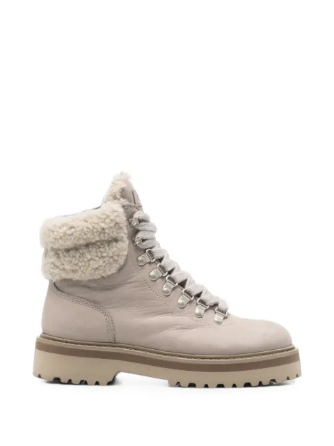 Woolrich shearling-trim hiking boots