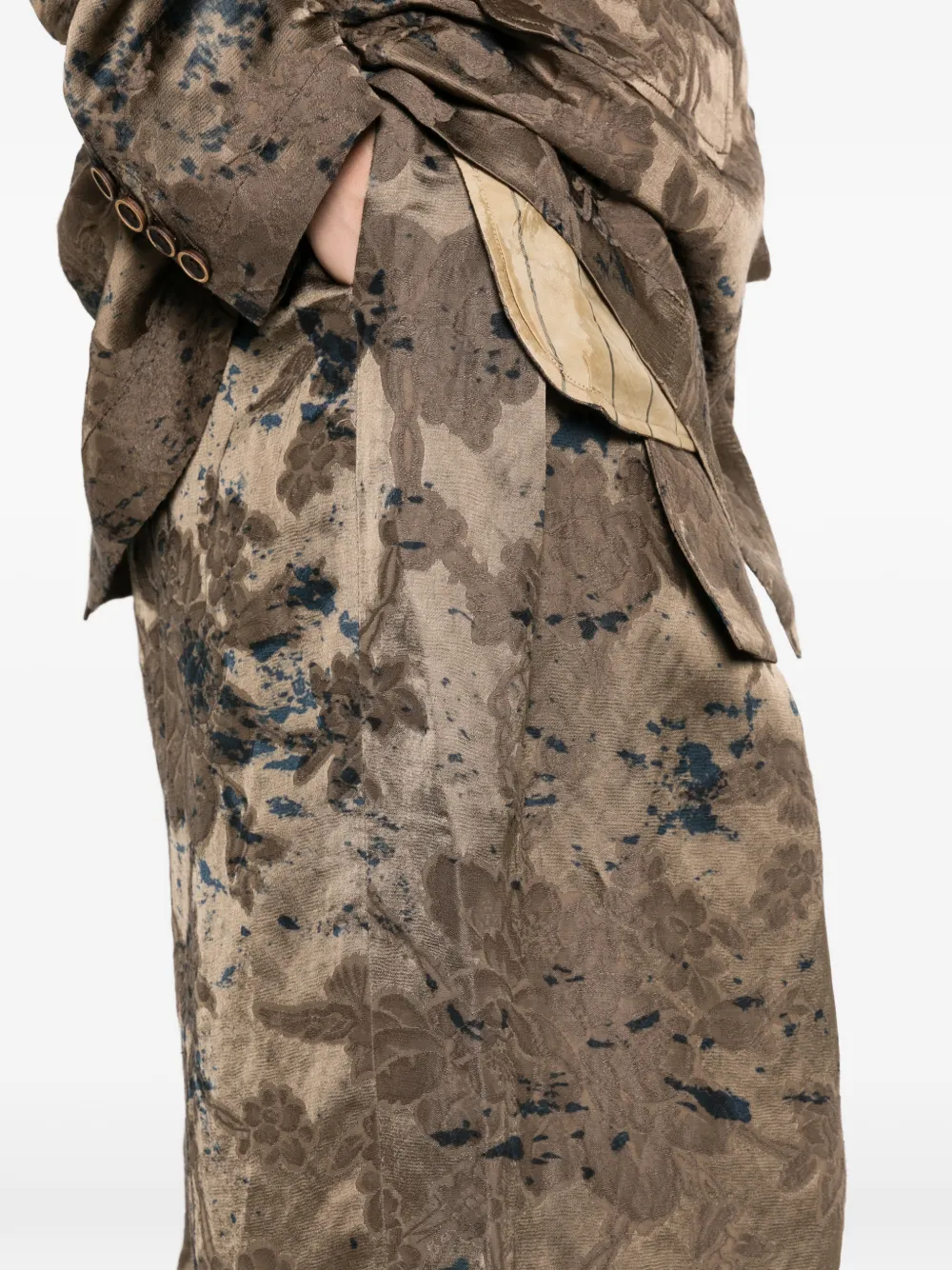 Uma Wang Poetic cropped broek met wijde pijpen Bruin