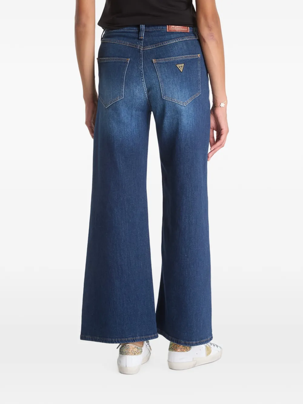 GUESS USA Bellflower whiskered wide-leg jeans Blauw