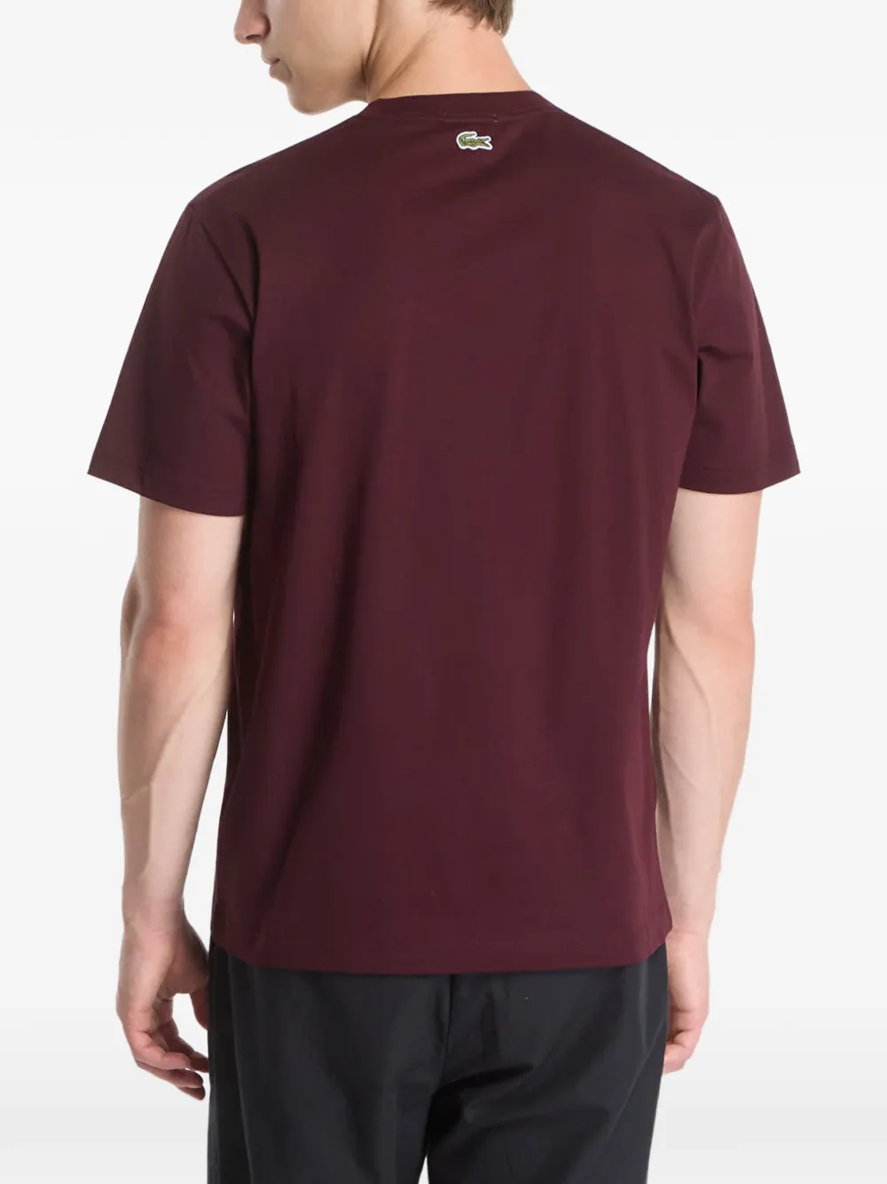 Lacoste T-shirt met logo-reliëf Rood