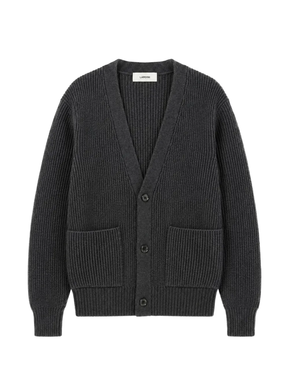 Lardini ribbed-knit V-neck cardigan Grijs