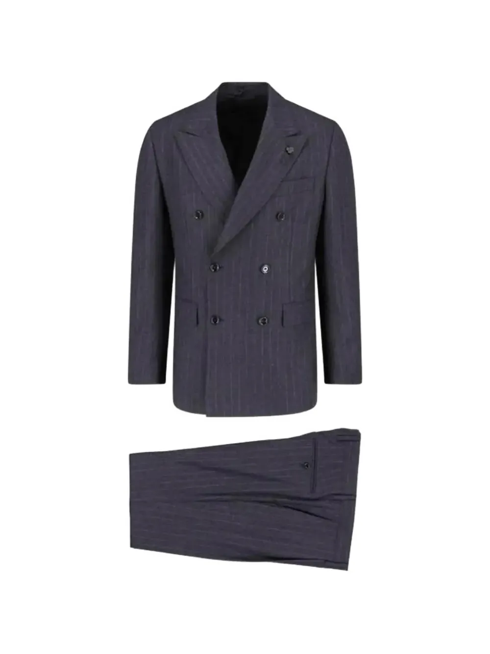 Lardini double-breasted pinstripe suit - Grigio