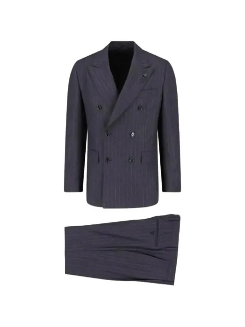 Lardini double-breasted pinstripe suit