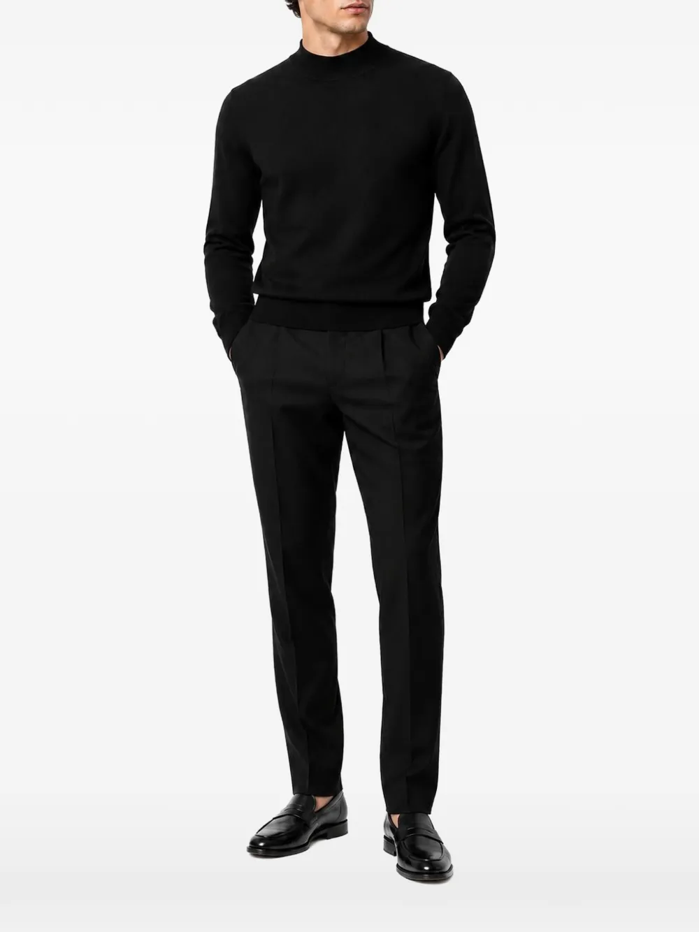 Lardini mock-neck sweater Zwart