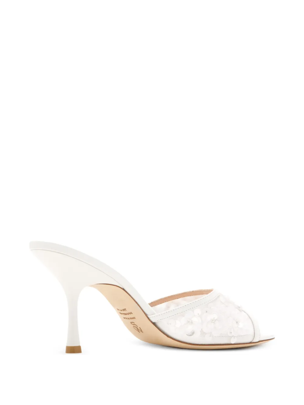 Stuart Weitzman Montrose sequin-embellished mesh sandals Wit