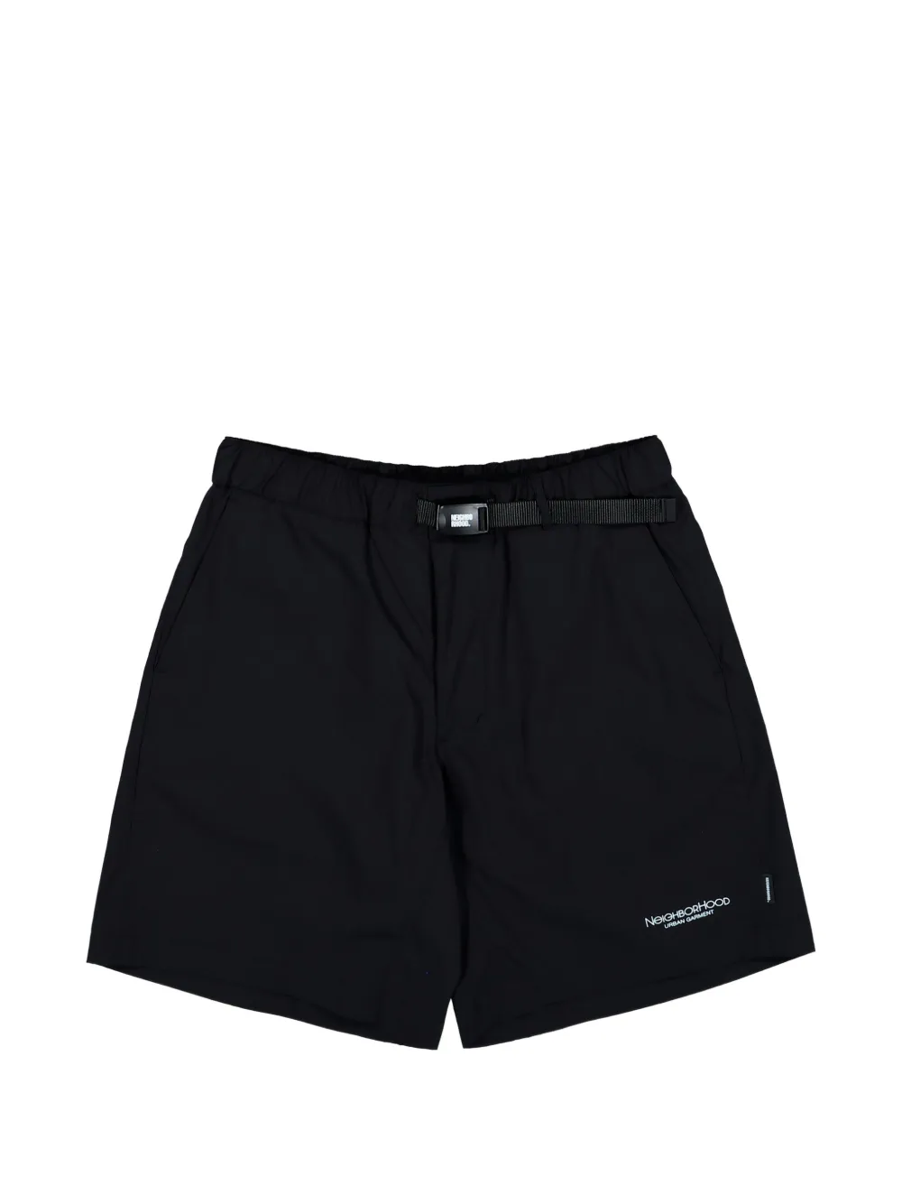 Neighborhood belted logo-print shorts - Nero