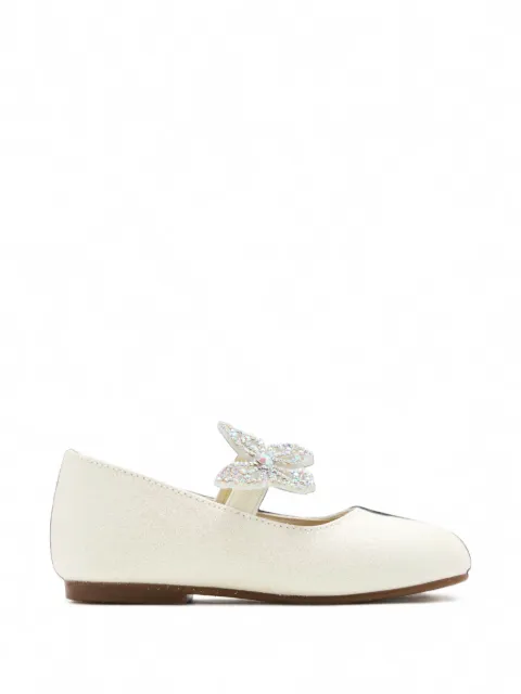 BabyWalker butterfly-embellished metallic ballet flats