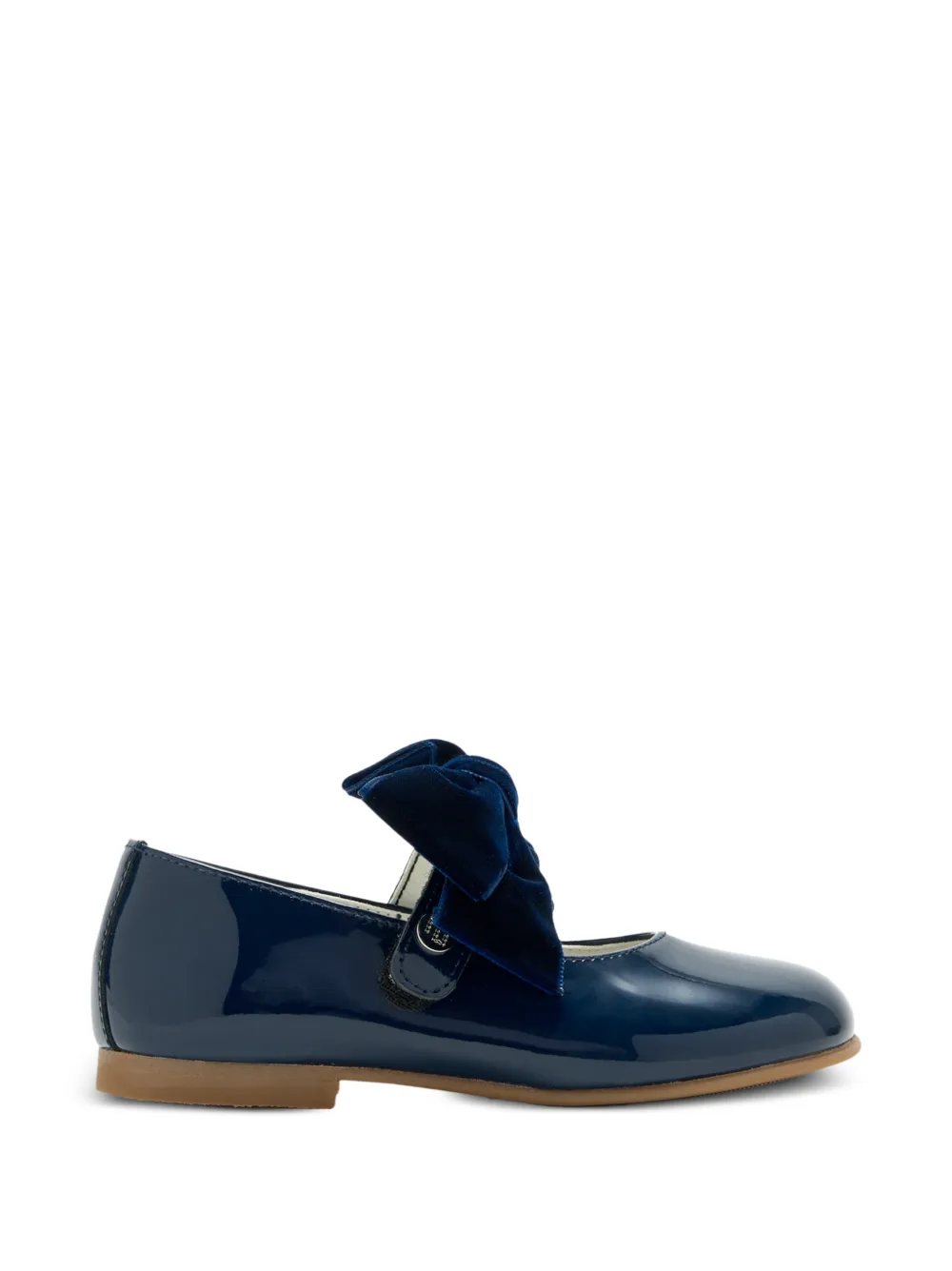 ANDANINES bow-detail patent-leather ballet flats - Blu