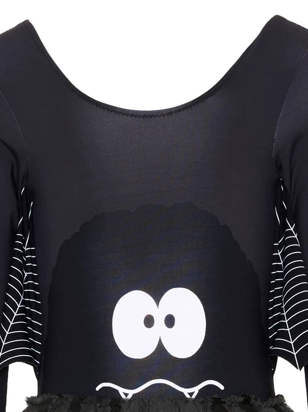 Stella McCartney Kids Jurk met tulen rok en spinnenprint Zwart