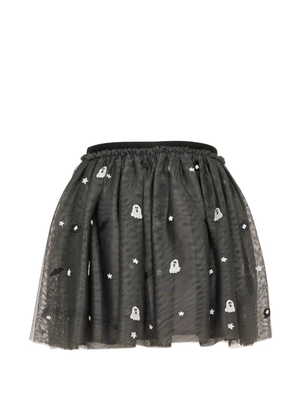 Stella McCartney Kids Tulen rok met geborduurde geest Zwart