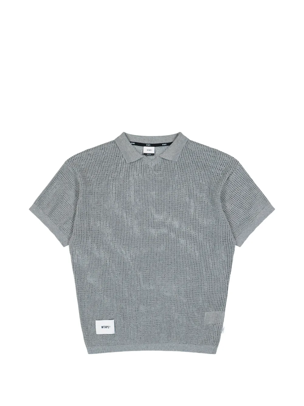 Wtaps Mesh-knit Polo T-shirt In Grey