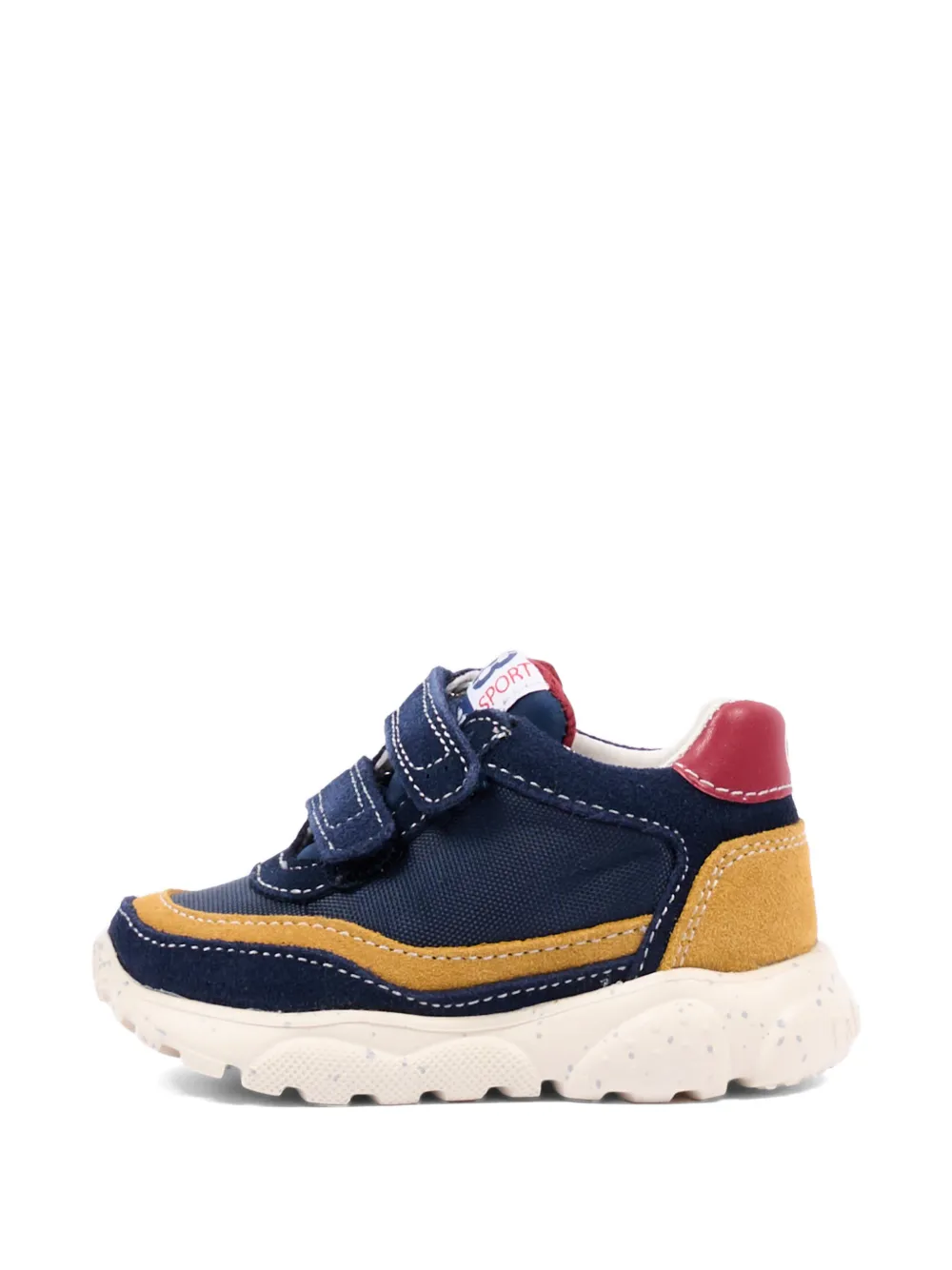 Falcotto Amantea 2 VL. suede-panelled touch-strap sneakers Blauw