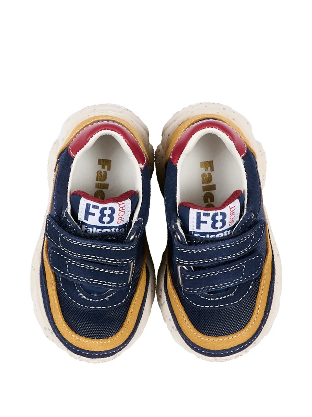 Falcotto Amantea 2 VL. suede-panelled touch-strap sneakers Blauw