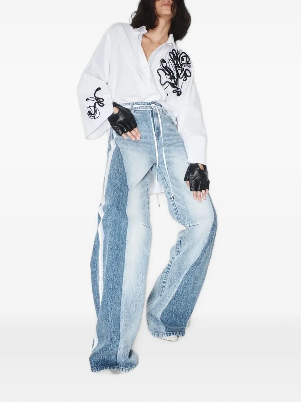 Hellessy Tay jeans met trekkoord en vlakken Blauw