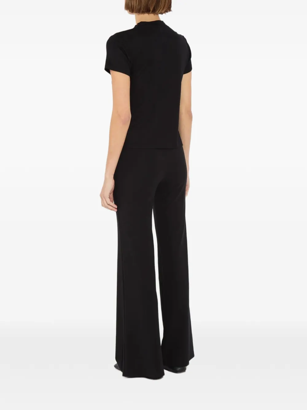 THE PARK Tessa high-waist broek met uitlopende pijpen Zwart