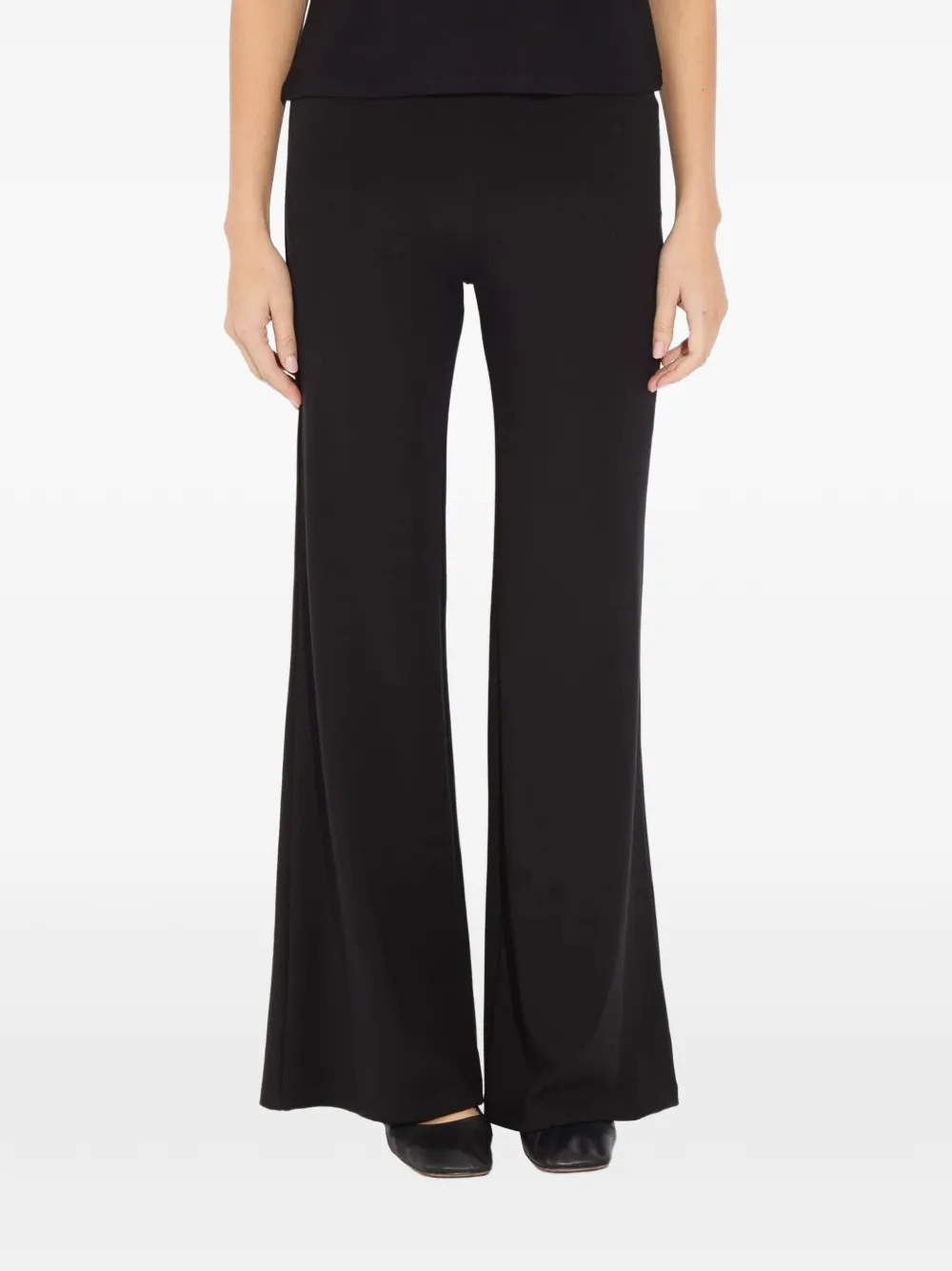 THE PARK Tessa high-waist broek met uitlopende pijpen Zwart