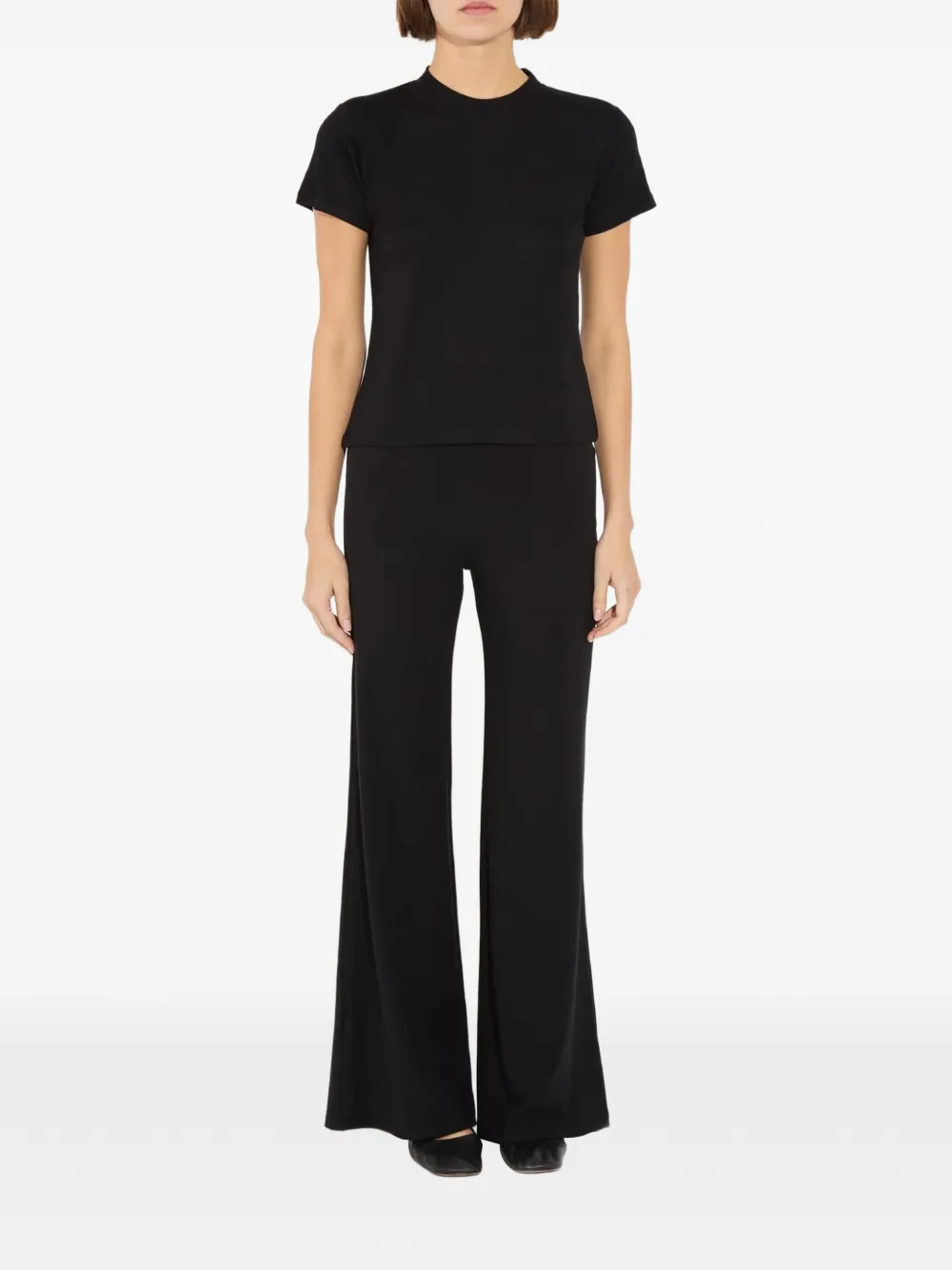 THE PARK Tessa high-waist broek met uitlopende pijpen Zwart
