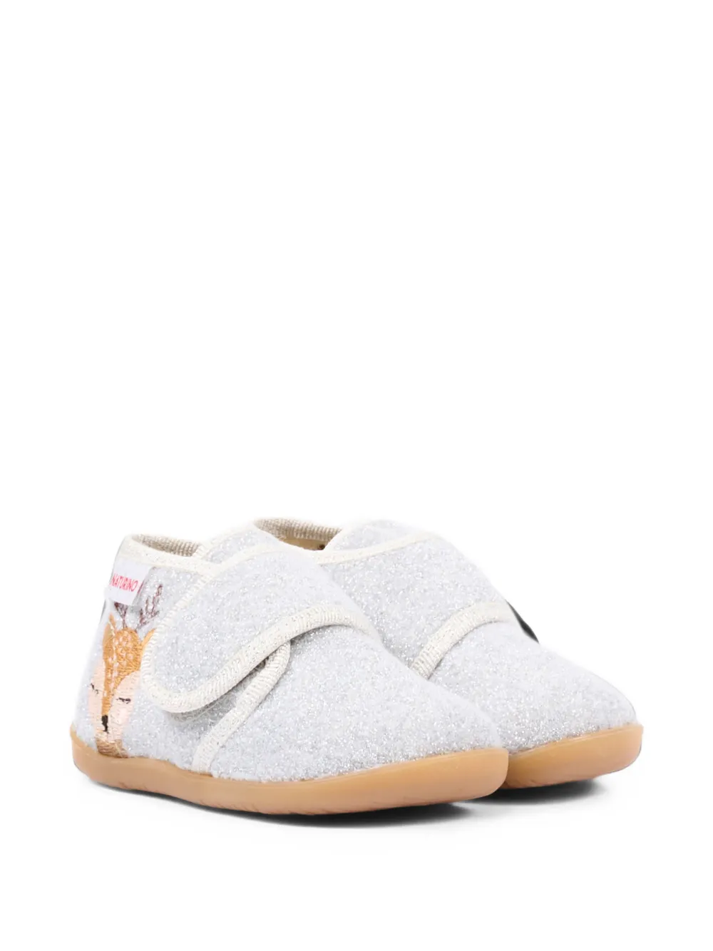 NATURINO glitter-effect deer-embroidered sneakers - Grigio