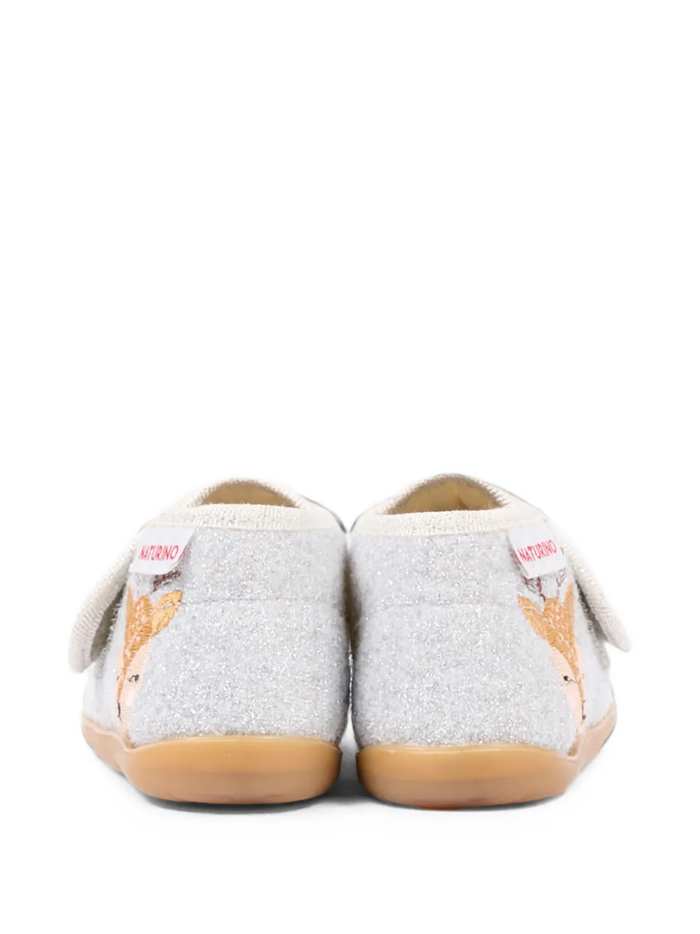 NATURINO glitter-effect deer-embroidered sneakers Grijs