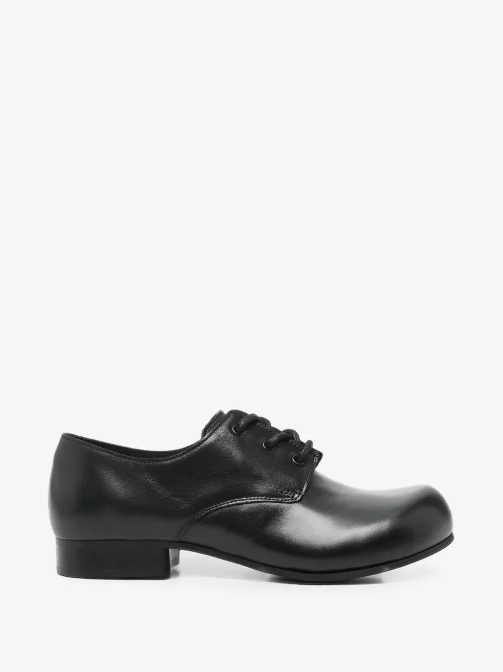 Upturned-toe leather derby shoes