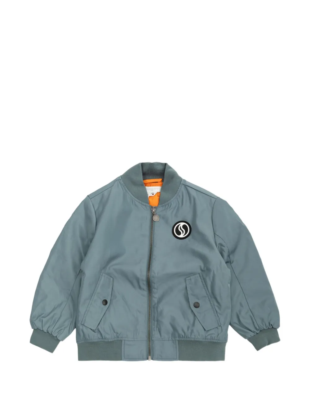Stella McCartney Kids logo-patch bomber jacket - Blu