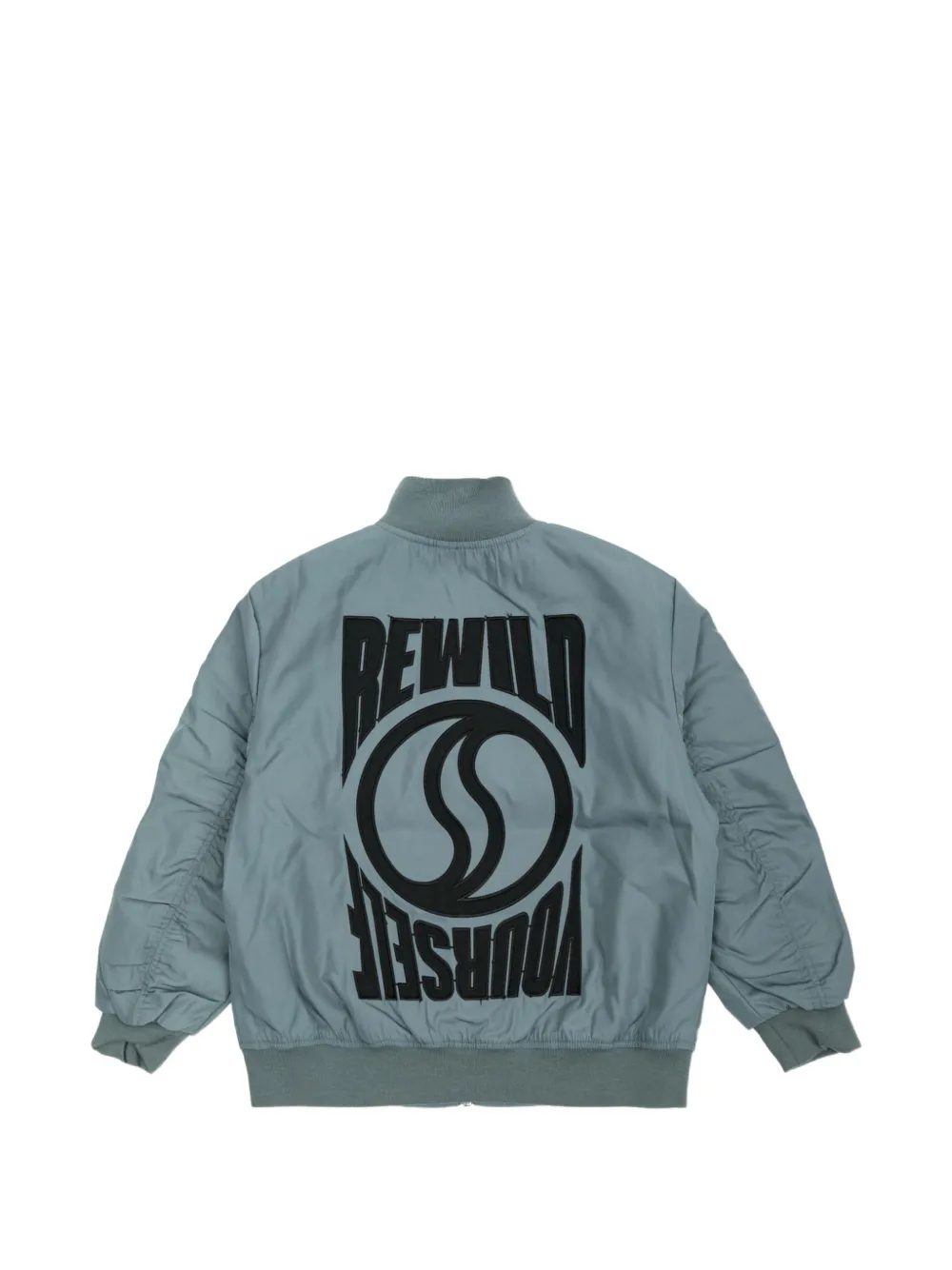 Stella McCartney Kids logo-patch bomber jacket Blauw
