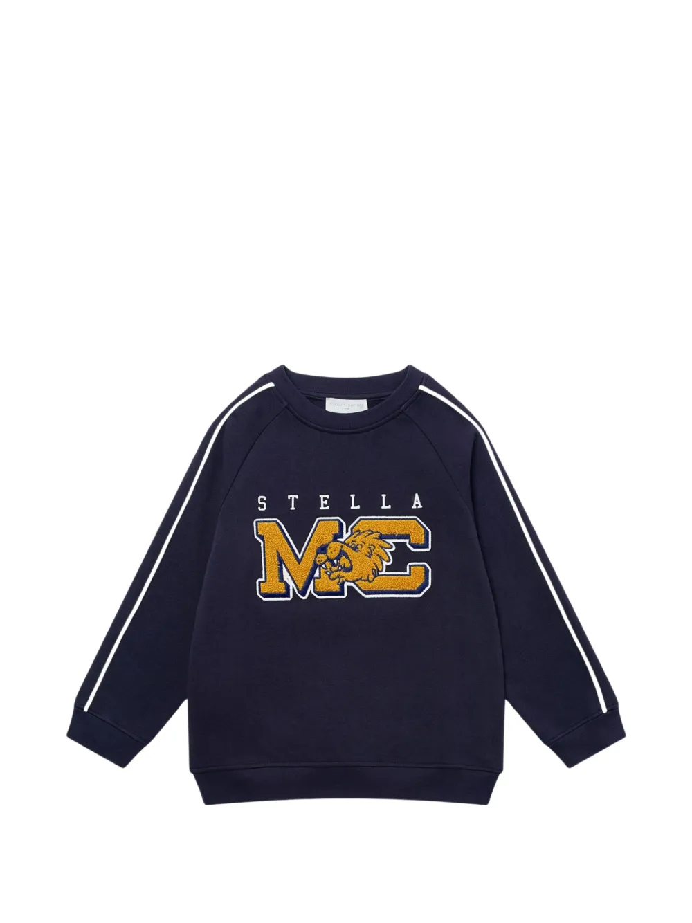 Stella McCartney Kids logo-embroidered raglan-sleeve sweater Blauw