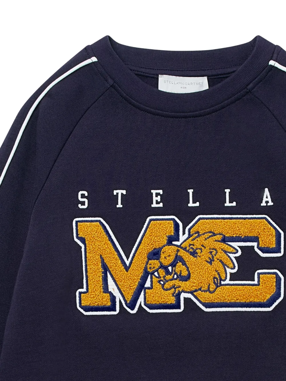 Stella McCartney Kids logo-embroidered raglan-sleeve sweater Blauw