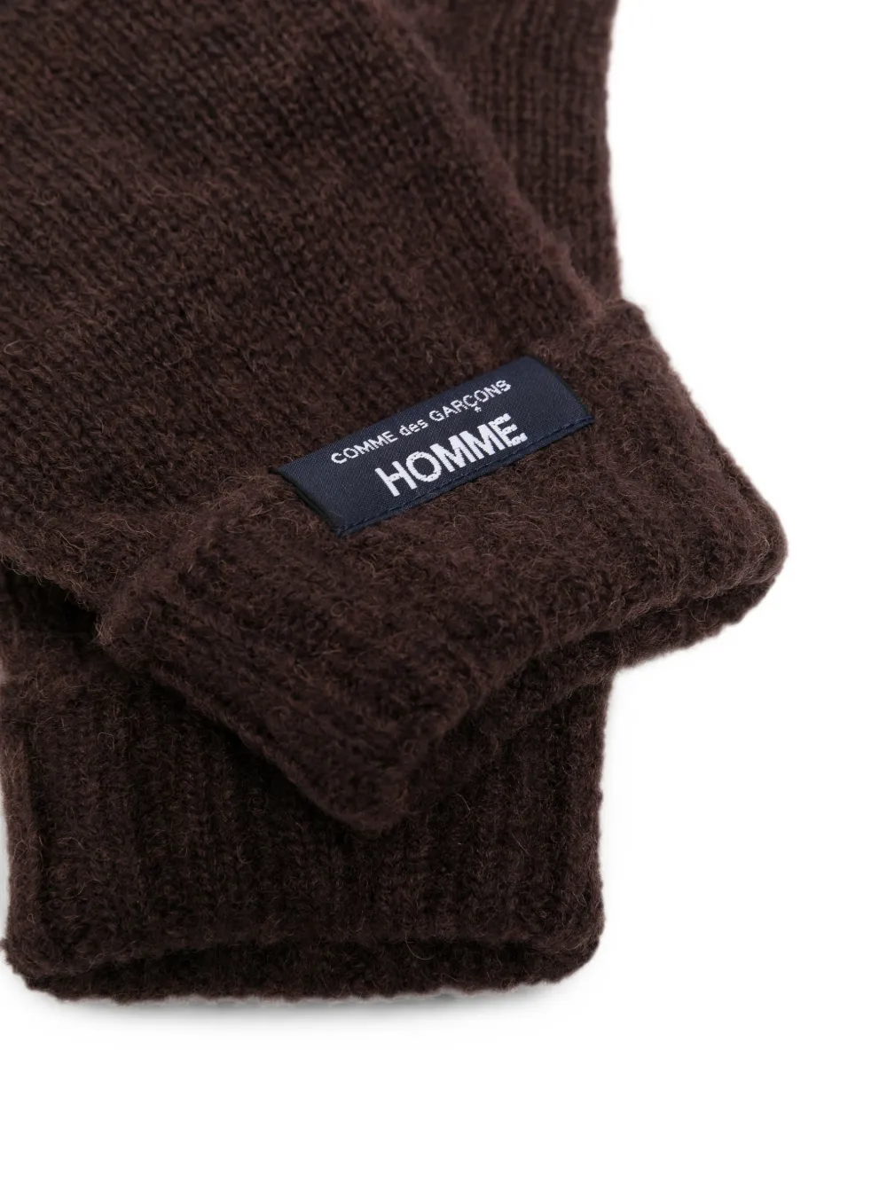 Comme des Garçons Homme logo-patch fingerless gloves Bruin