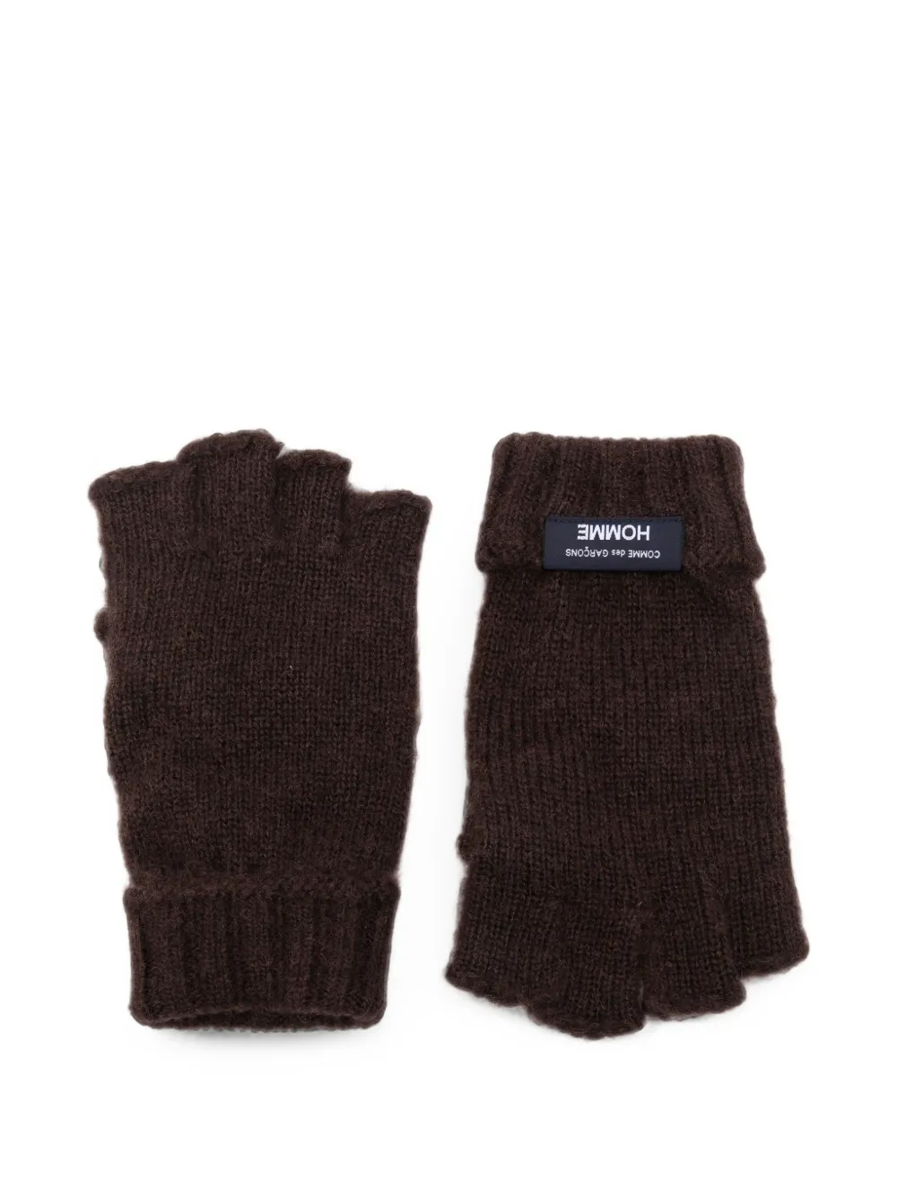 Comme des Garçons Homme logo-patch fingerless gloves
