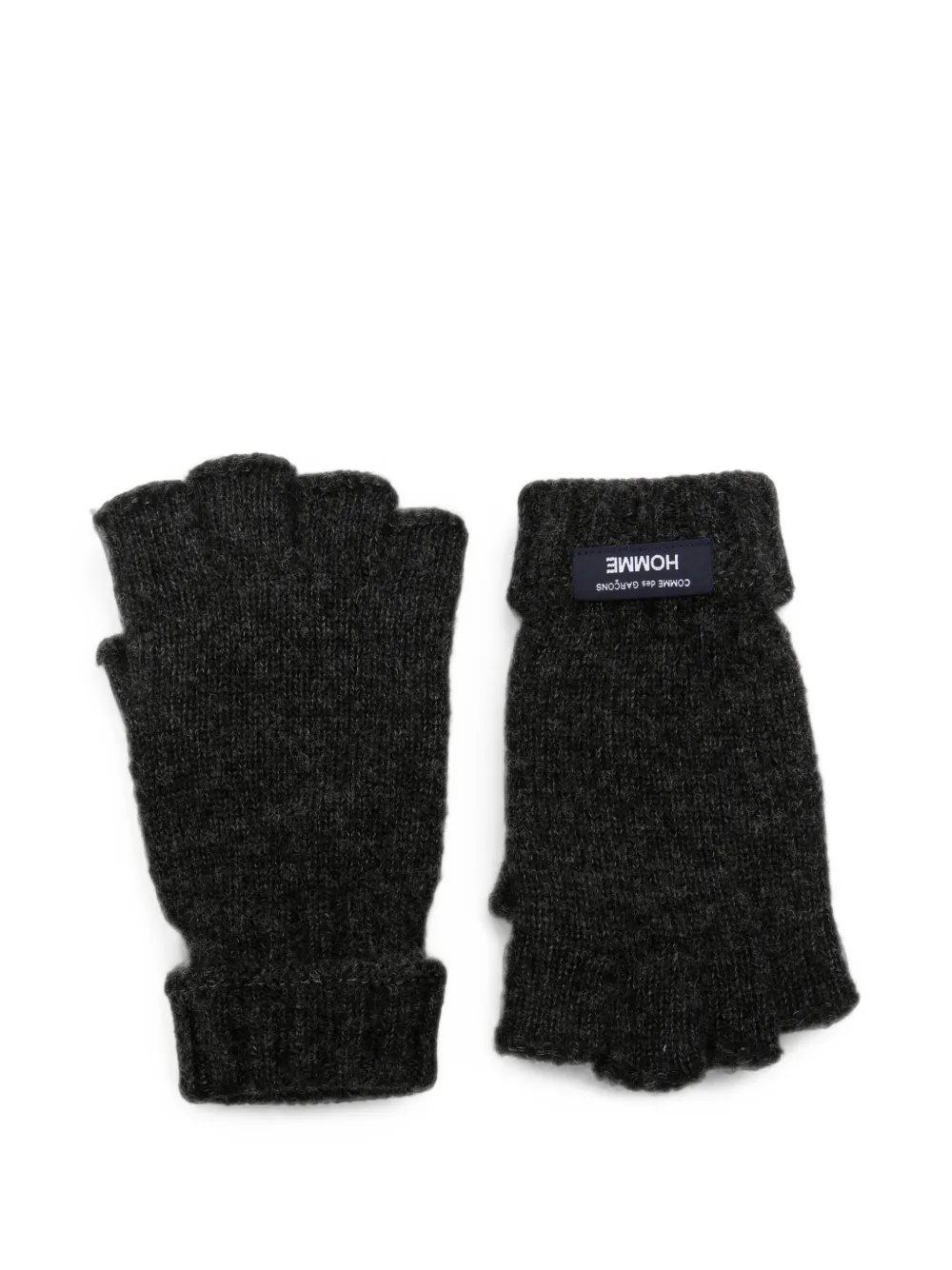 Comme des Garçons Homme logo-patch fingerless gloves