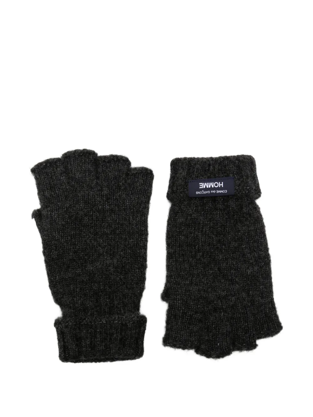 Comme des Garçons Homme logo-patch fingerless gloves