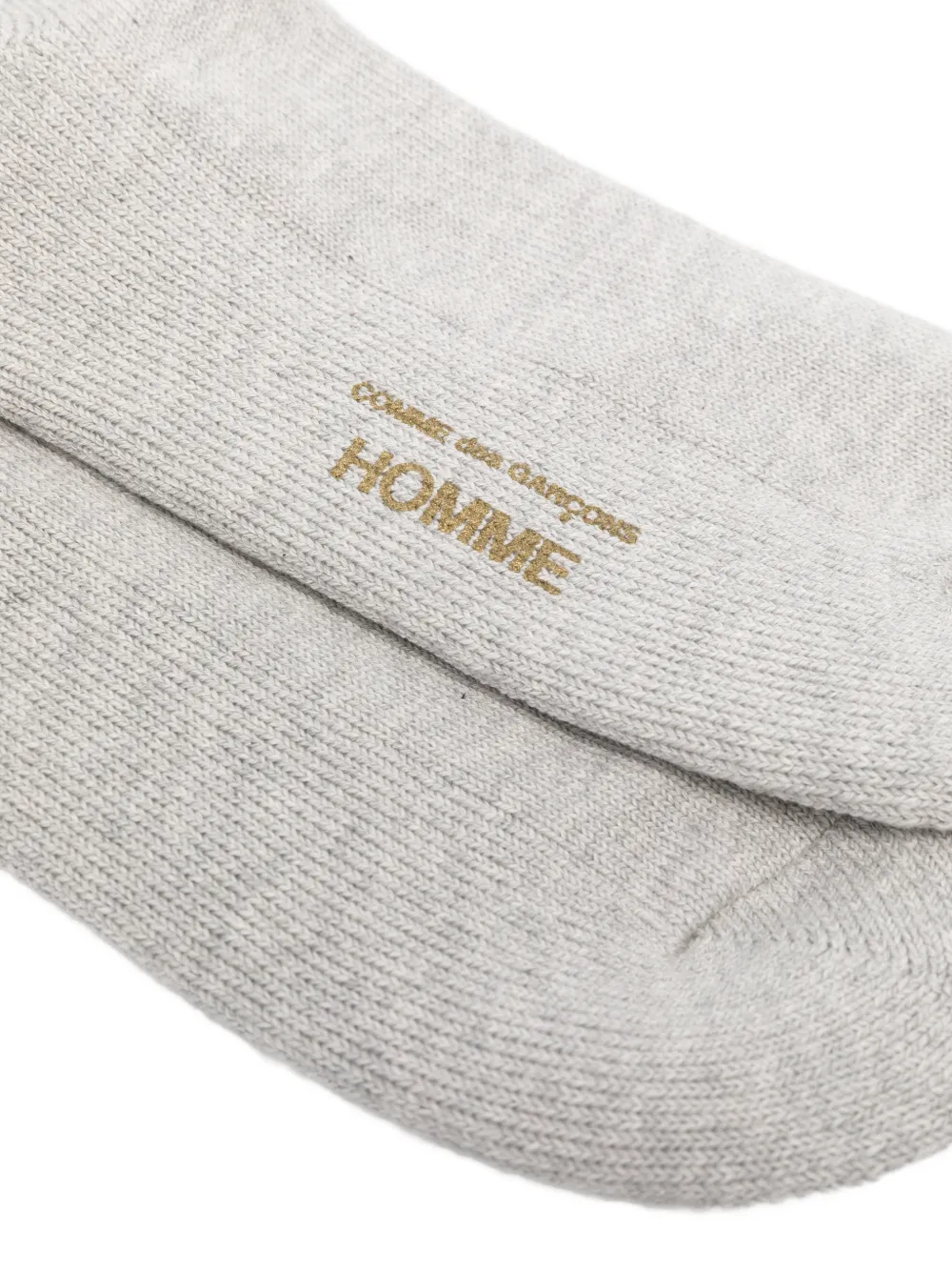 Comme des Garçons Homme Gestreepte geribbelde sokken Grijs