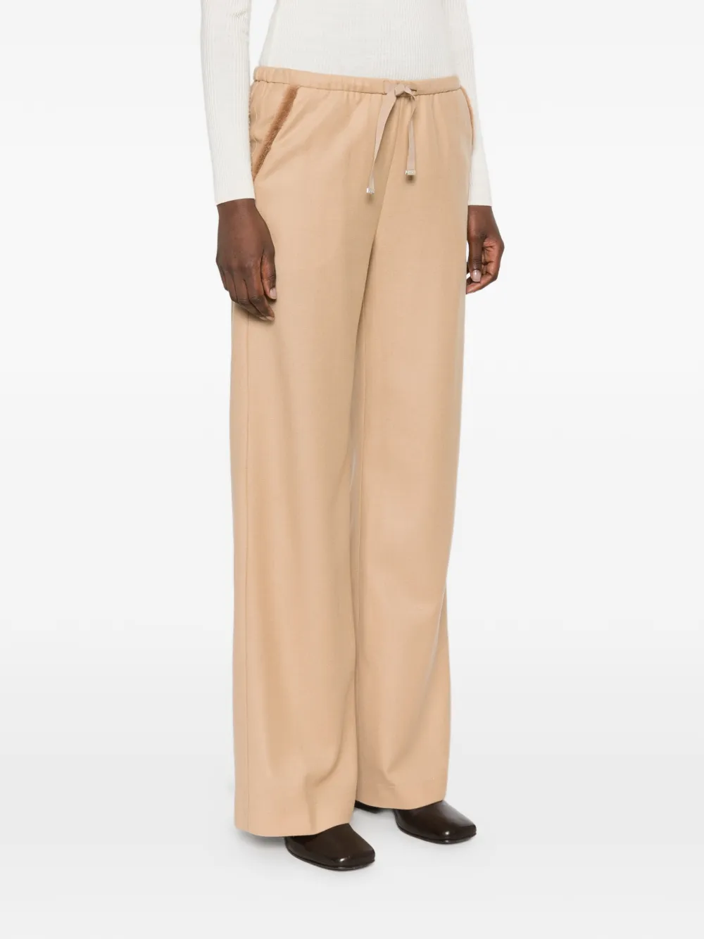 Herno drawstring wide-leg trousers Beige