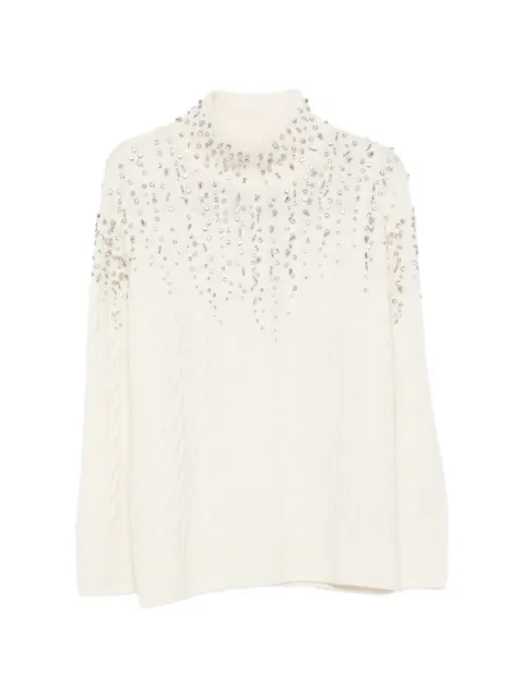 ERMANNO FIRENZE  crystal-embellished cable-knit sweater