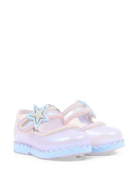 Mini Melissa star-patch touch-strap ballet flats