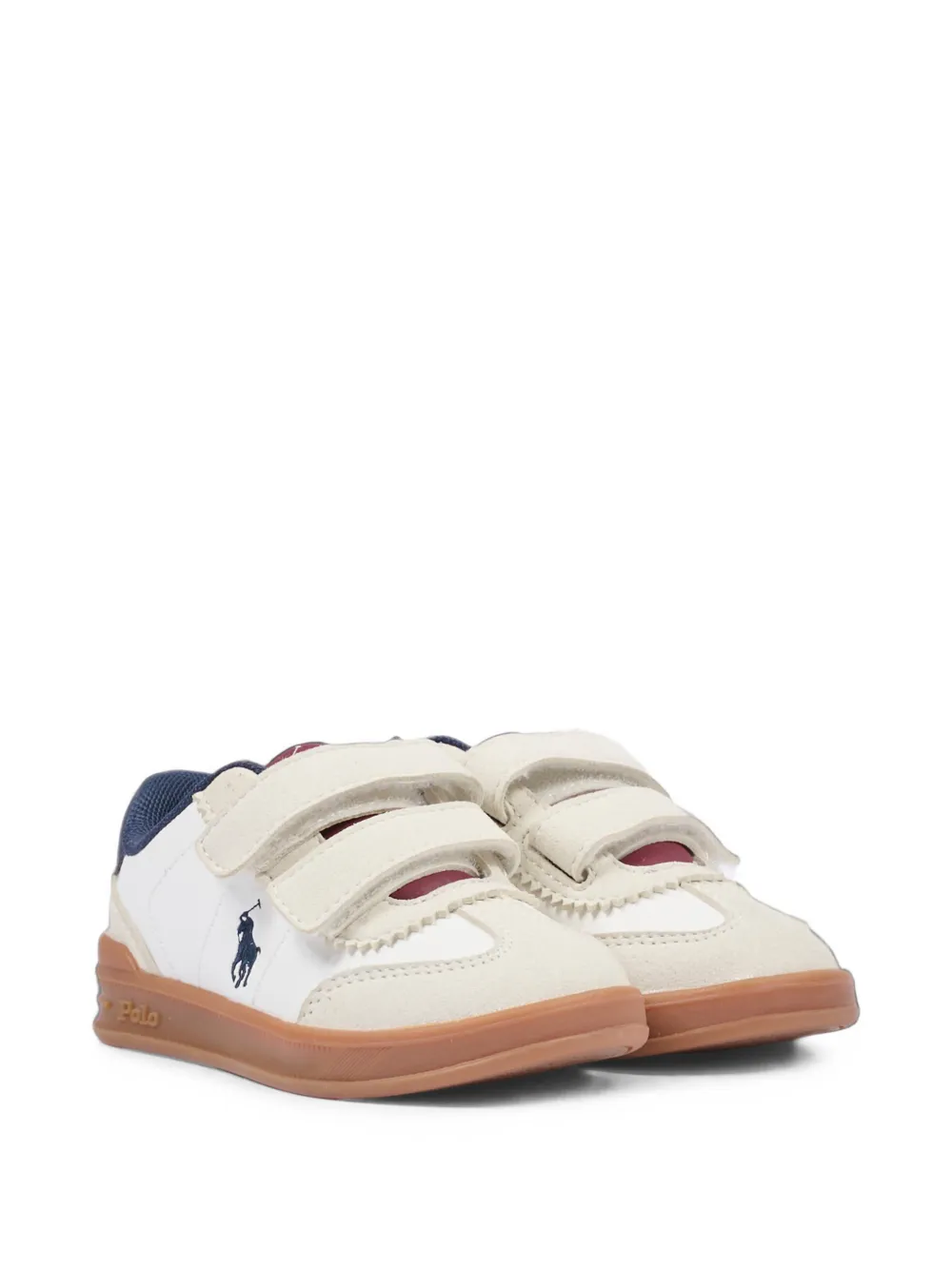 POLO RALPH LAUREN KIDS logo-embroidered sneakers - Bianco