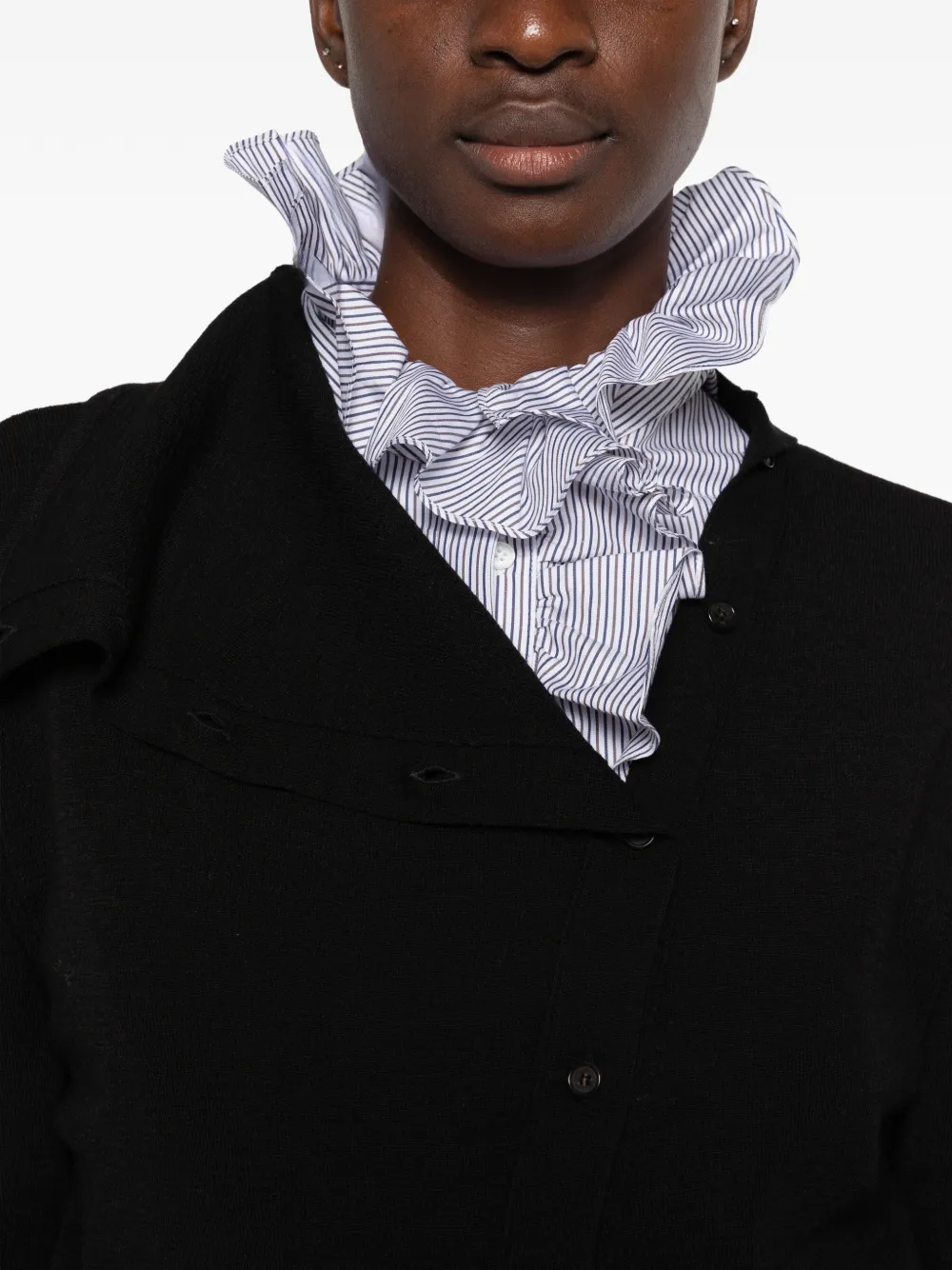 Juun.J Asymmetrisch vest met knoopsluiting Zwart