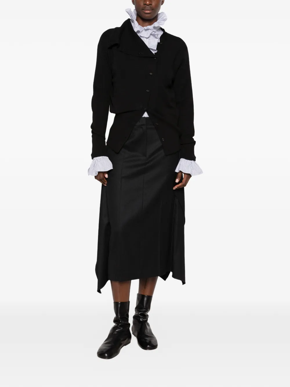 Juun.J Asymmetrisch vest met knoopsluiting Zwart