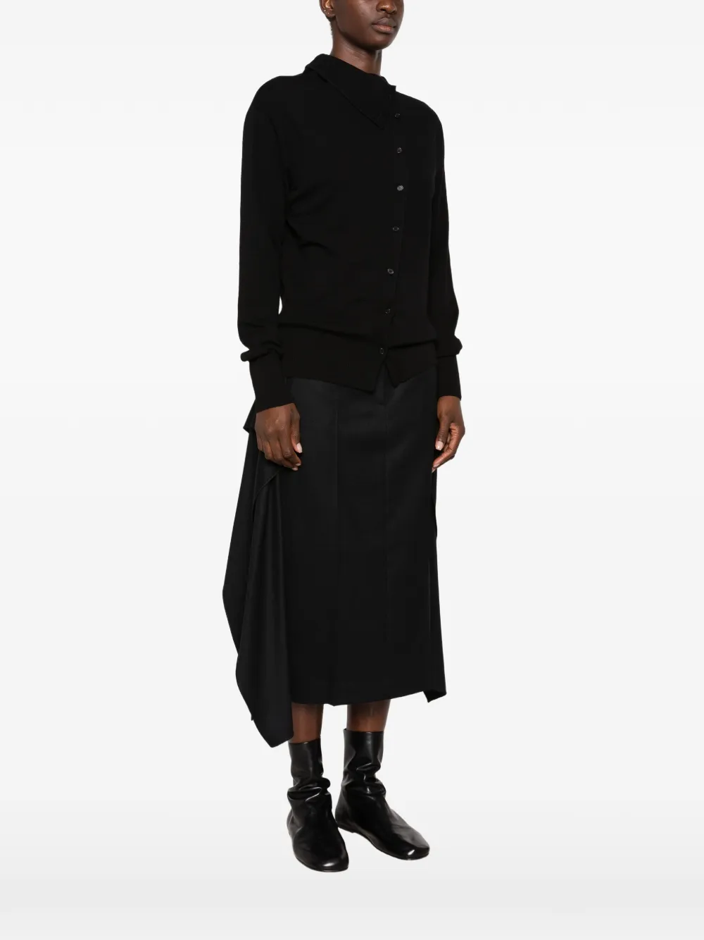 Juun.J Asymmetrisch vest met knoopsluiting Zwart