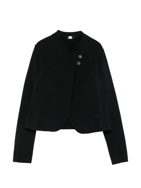 High Arise asymmetric-fastening collarless jacket
