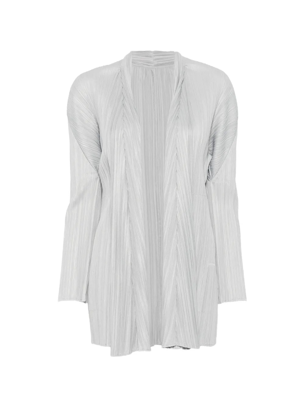 Pleats Please Issey Miyake veste ouverte à effet plissé - Gris