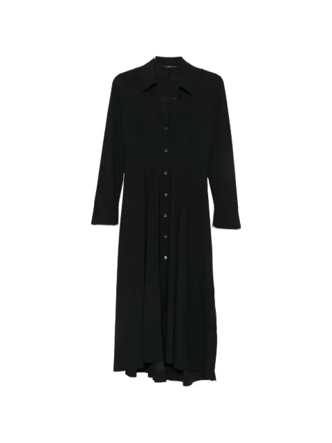 High button-up long-sleeve midi dress
