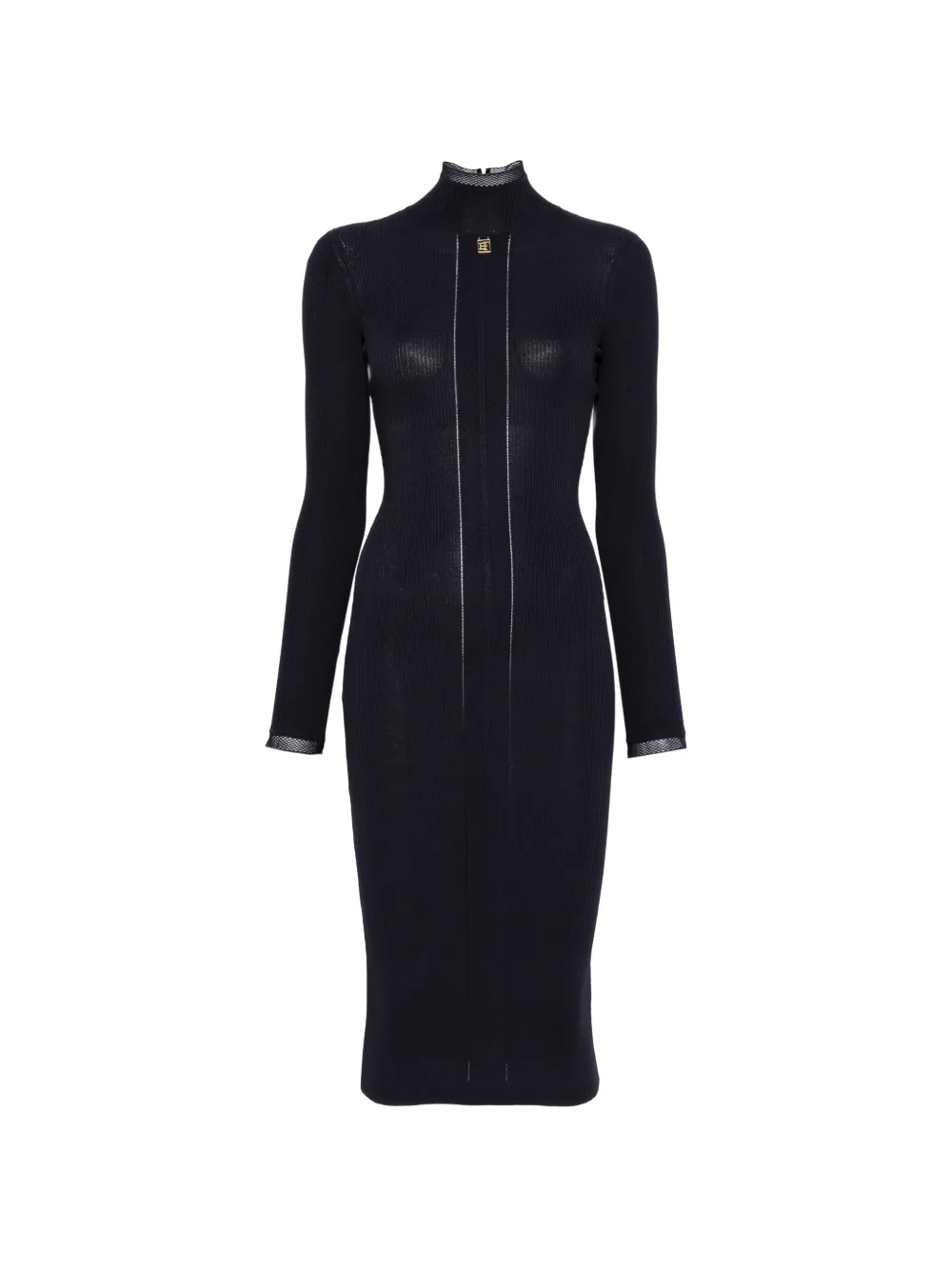 Elisabetta Franchi ribbed-knit high-neck midi dress - Blu