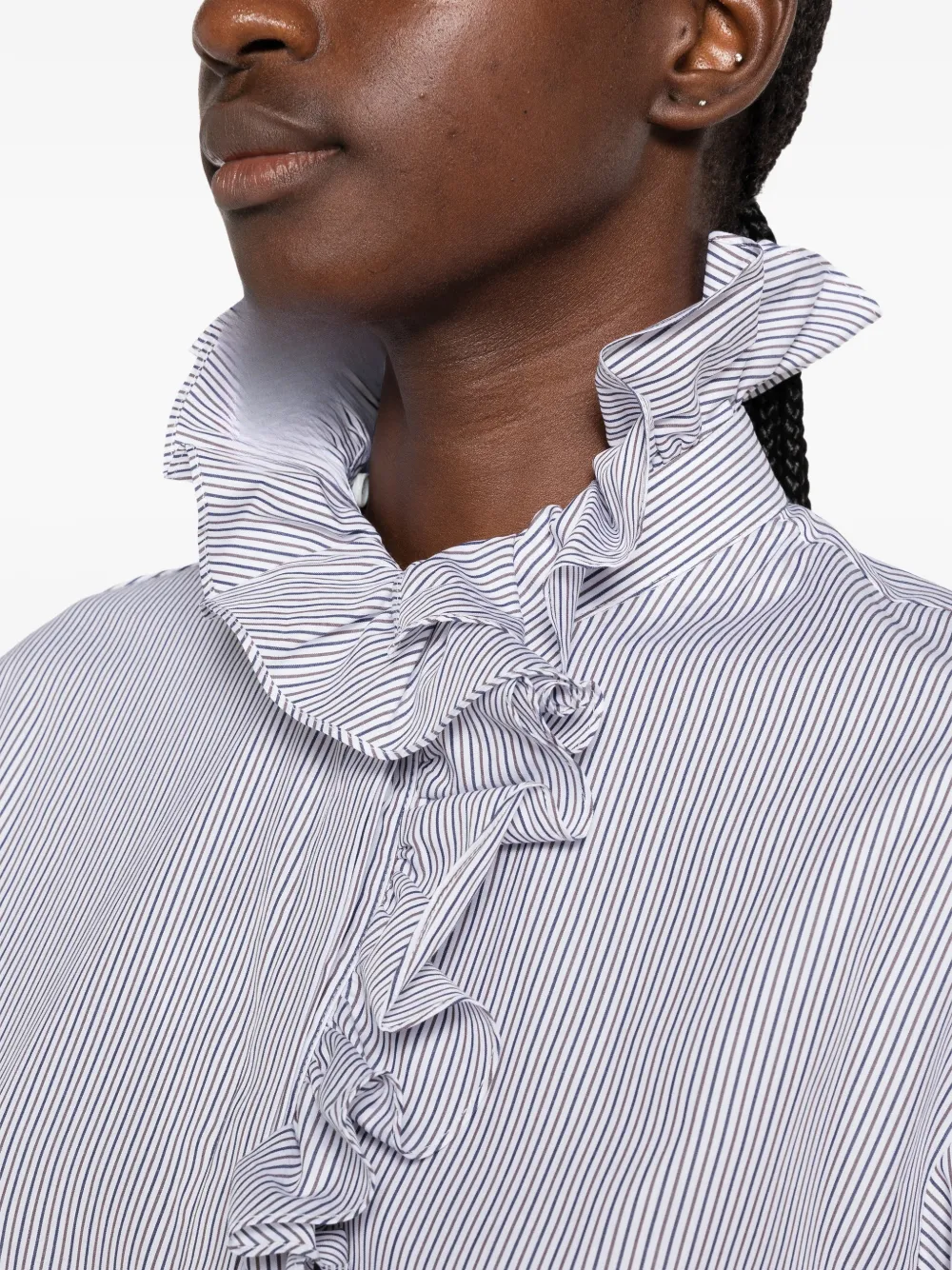 Juun.J blouse met ruches Blauw