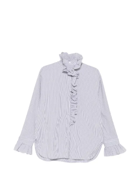 Juun.J ruffled striped shirt